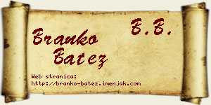 Branko Batez vizit kartica